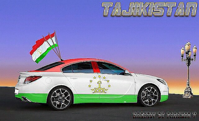 Точик бача — Точик бача. Таджичка с флагом.