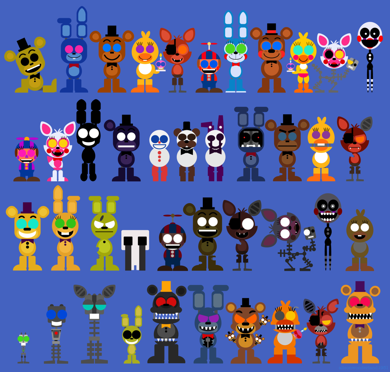 Fnaf world все персонажи. ФНАФ ворлд Фредди фнаф1. Герои ФНАФ ворлд. FNAF World персонажи.