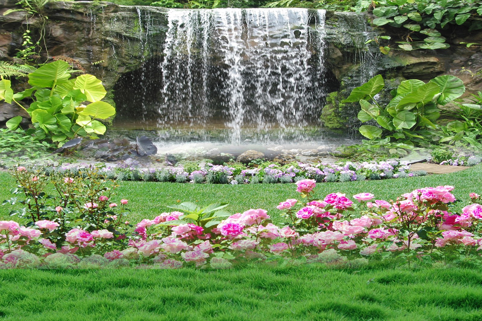 Жардан флери. Цветущие сады и водопады. Водопад в саду. Водопад цветы. Природа водопад цветы.