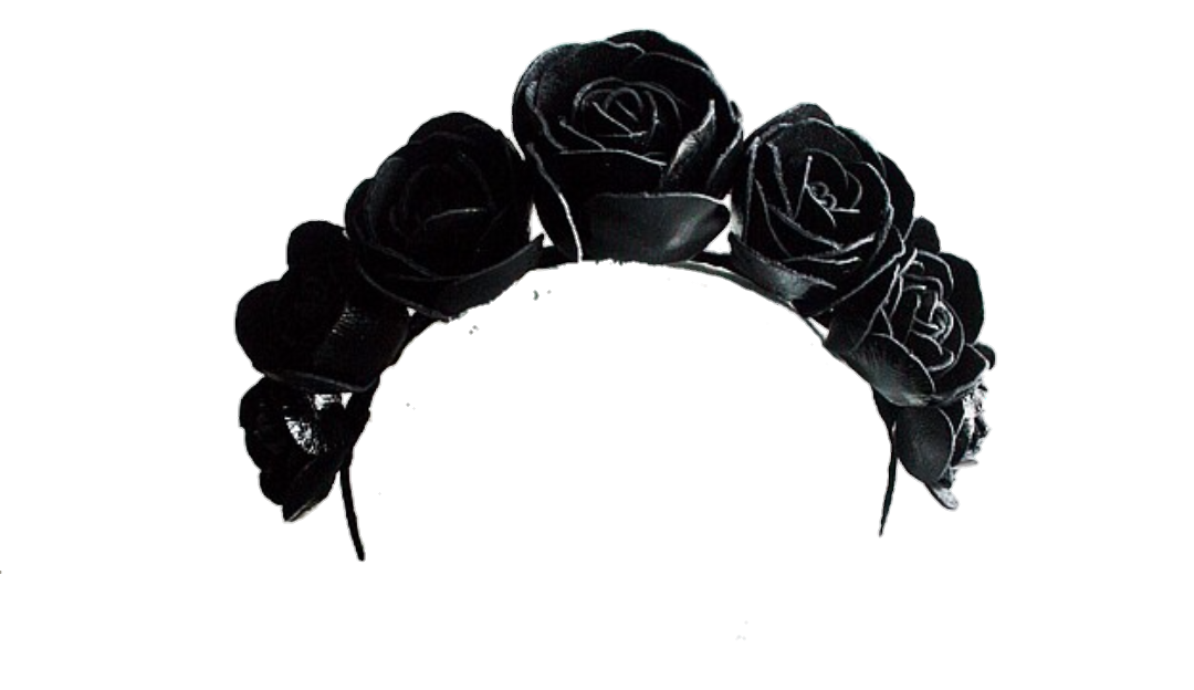 Черно белый ободок. Ободок черные цветы. Черный венок на голову. Венок из чёрных роз. Ободок с черными розами.