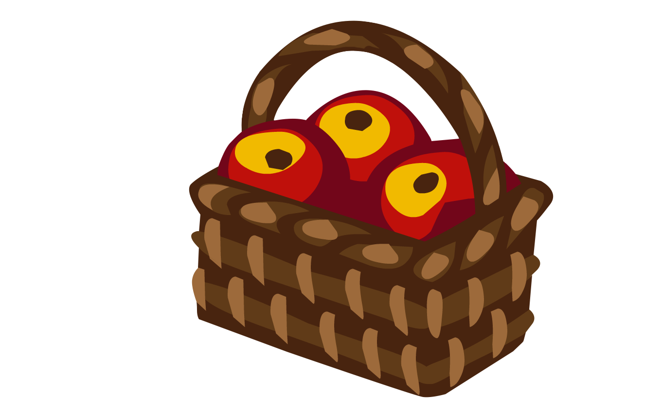 Корзинка с пирожками для красной шапочки картинка для детей