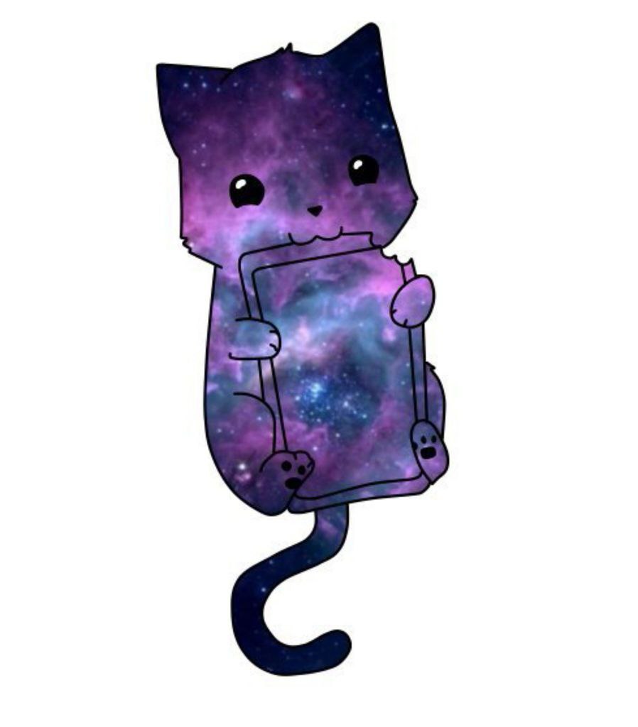 Котик фиолетовый рисунок