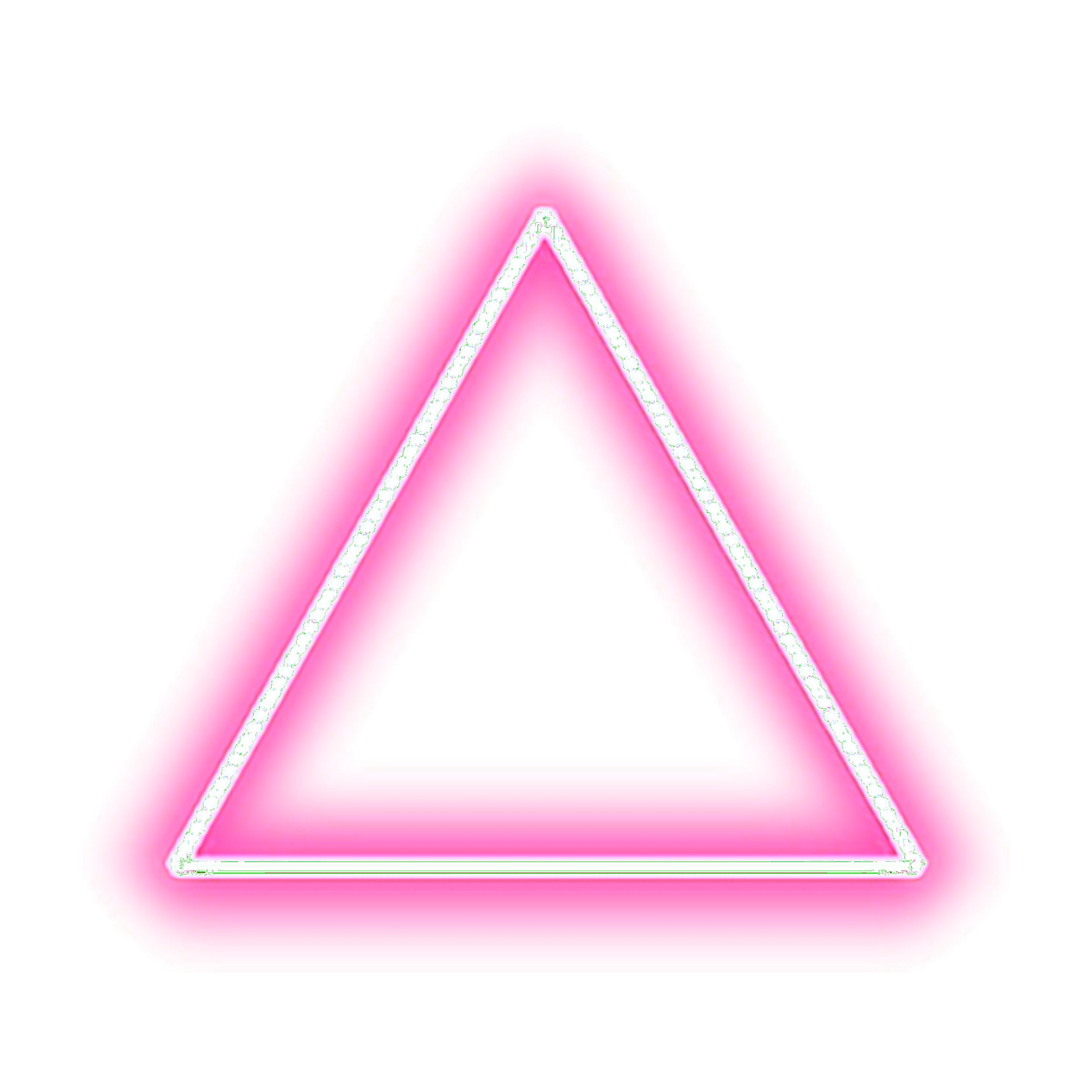 Shape effect. Неоновый треугольник. Треугольник на белом фоне. Треугольник, розовый. Неоновый треугольник на прозрачном фоне.
